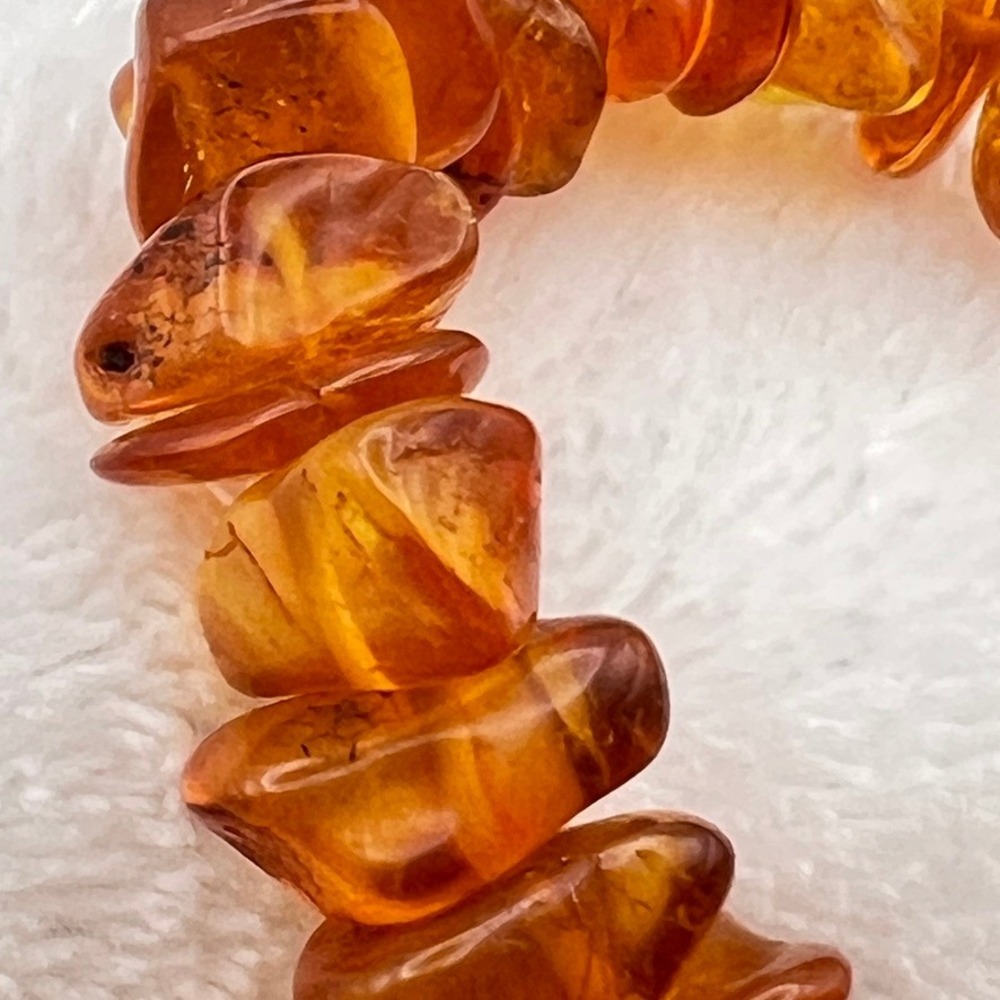 Vintage Baltic Amber Nugget Necklace Honey Yellow Cognac Barrel Clasp 31g 16 - Picture 5 of 11
